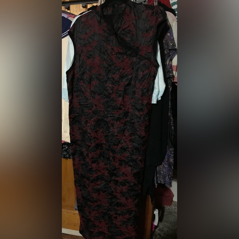 Torrid Elegant Black and Red Patterned Dress